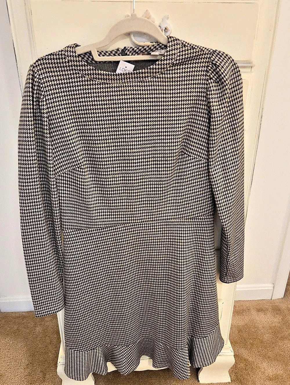 LOFT Houndstooth Mini Dress Size 4 NWT